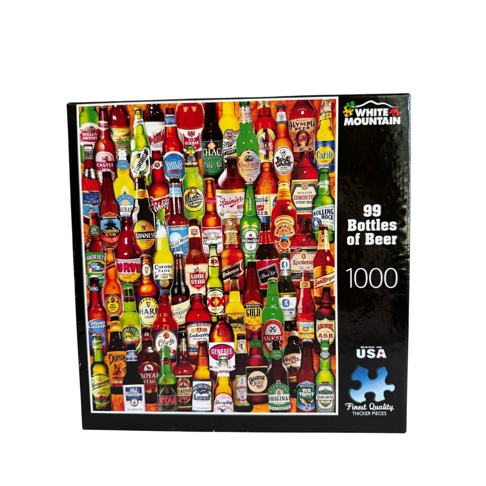 White Mountain Puzzles 99 Bottles of Beer 1000 Piece Collage Jigsaw Puzzle USA